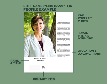 Full page chiropractor profile example