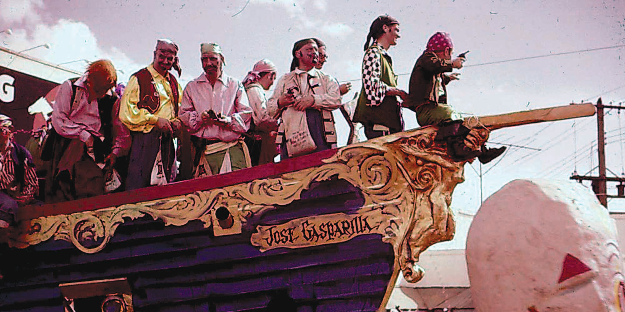  Gasparilla is shown in the early 1960s near the intersection of Franklin and Platt streets (now Channelside Drive) downtown. Photo courtesy of Tampa Bay History Center Collection