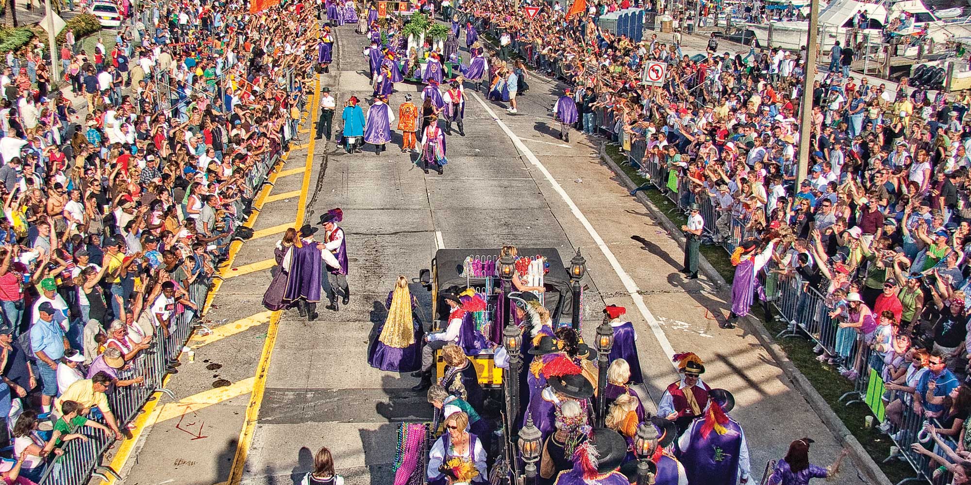 An aerial view of the parade.