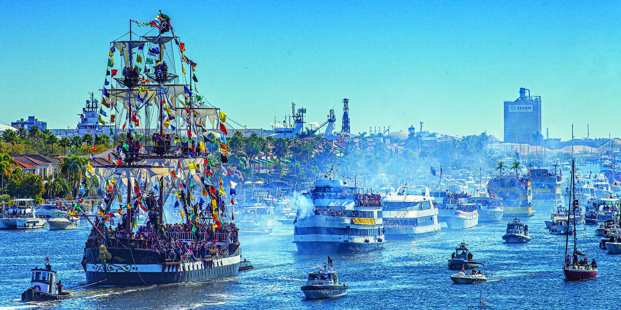 The invasion, the largest boat parade in the U.S., is shown in 2020. 